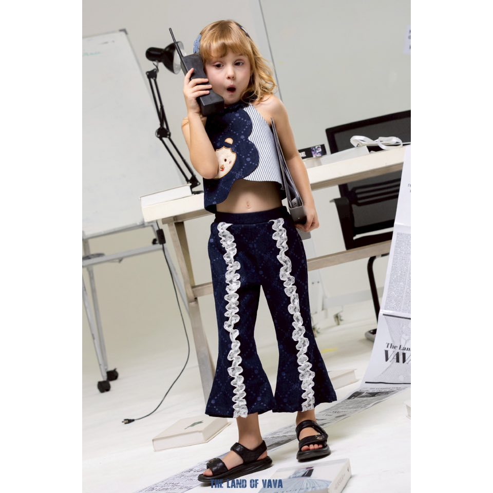 Thelandofvava🐻LOOK07- VNXI2171 ชุดเซ็ตเด็กผู้หญิง VAVA DENIM ลิขสิทธิ์แท้จาก vava