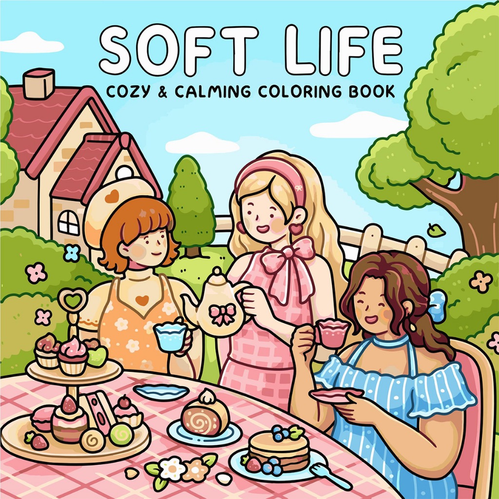 [พร้อมส่ง] สมุดภาพระบายสี  SOFT LIFE ภาพน่ารัก ลายเส้นชัด