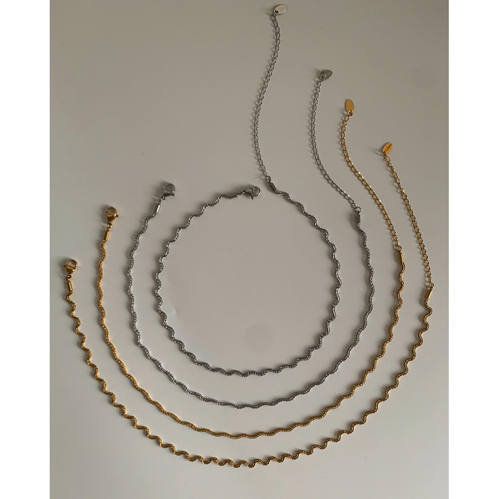 สร้อยเปล่า สร้อยสเตนเลส waterproof, long lasting กันน้ำ HER OBJECTIVE_HER EMMA CURL NECKLACE