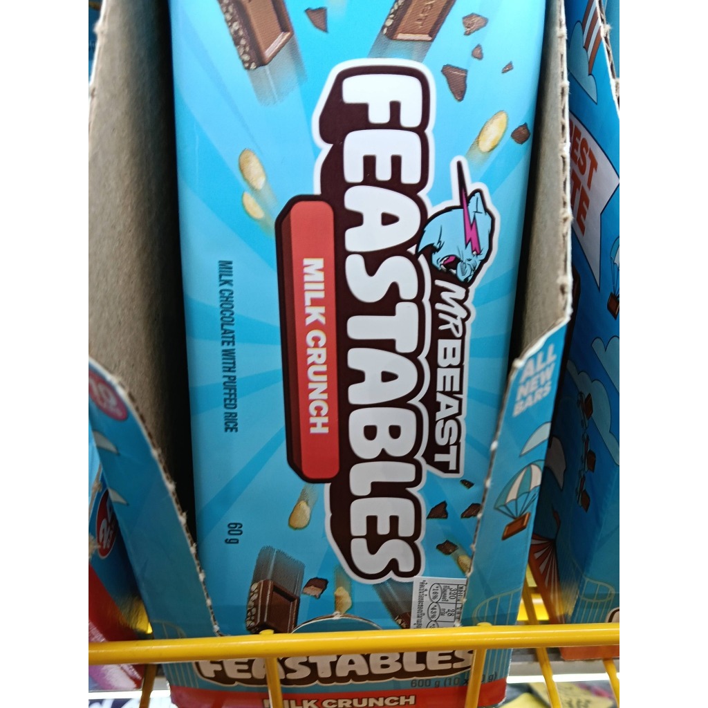 MR BEAST FEASTABLES Milk Crunch Chocolate Bar 60g *** USA IMPORT ***