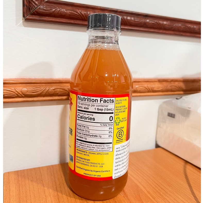 น้ำส้มสายชูหมักจากแอปเปิ้ล แบรกก์ Apple Cider Vinegar BRAGG ขนาด 295 ml. From USA - รูปที่ 3