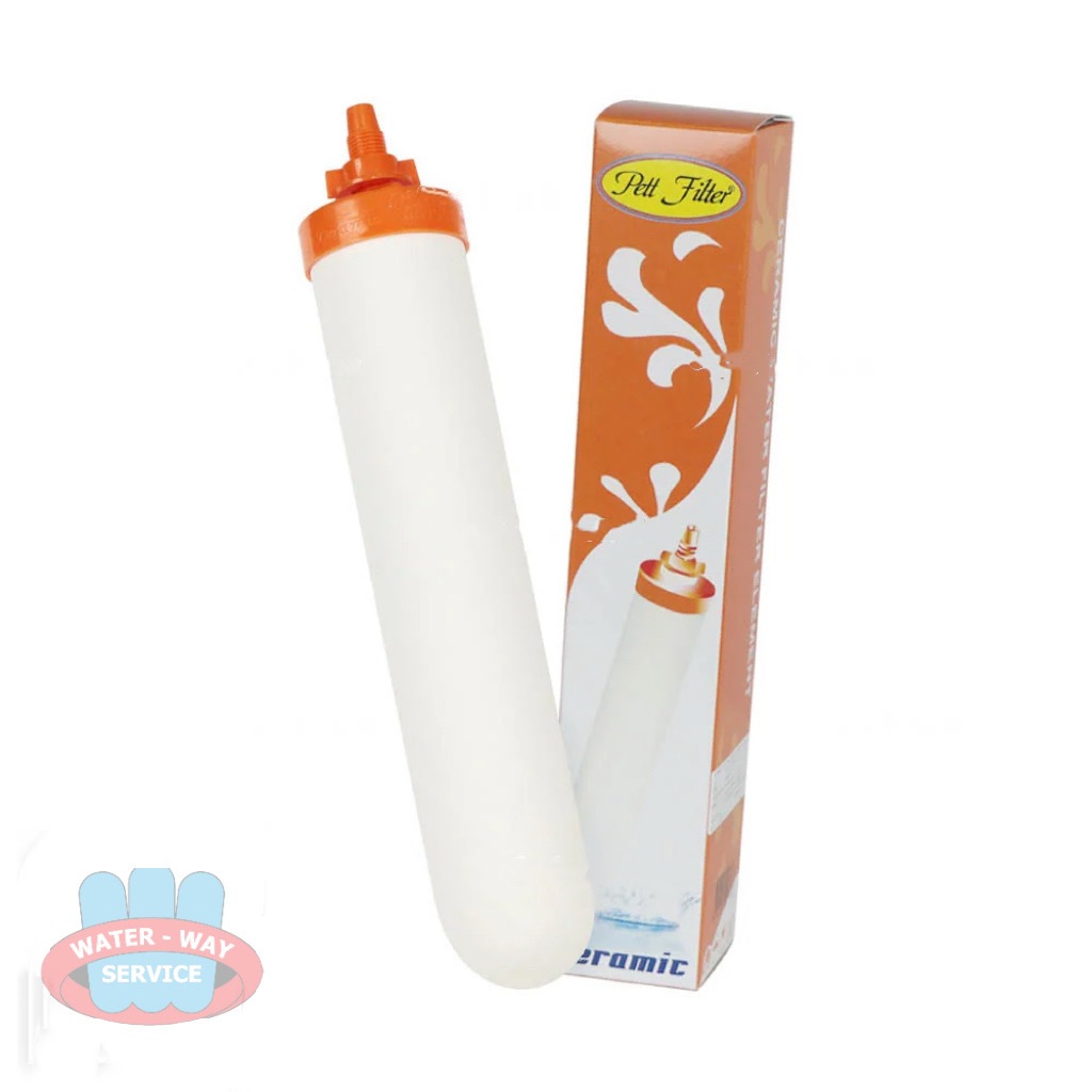 ไส้กรองน้ำเซรามิค CERAMIC ขนาด 10 นิ้ว (ฝาส้ม) หัวเกลียว กรองละเอียด 0.3 ไมครอน