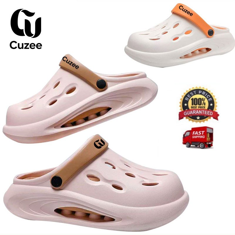 Cuzee รองเท้าแฟชั่นสตรี ส้นหนา ถอดได้ นุ่มและน้ำหนักเบา จัดส่งรวดเร็ว