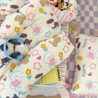 Y.B dream shopชุดผ้าปูที่นอนครบเซ็ต299บาทผ้านวม5.5ฟุต1ชิ้นผ้าปูที่นอน1ชิ้นปลอกหมอนข้าง2ชิ้นปลอกหมอนหนุน2ชิ้น