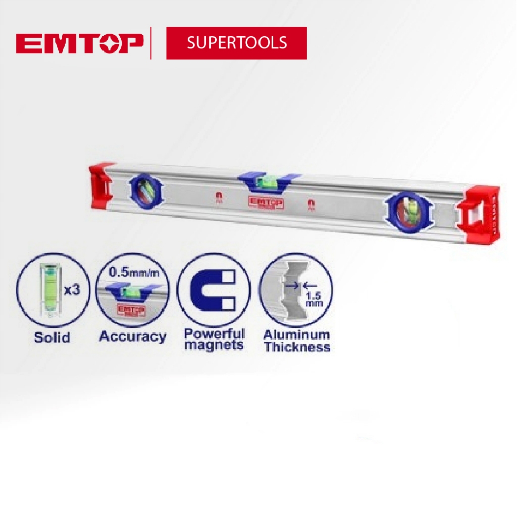 EMTOP ระดับน้ำอลูมิเนียมแถบแม่เหล็ก 40cm ESLL34001 ราคา ถูกที่สุด ดีลบีเคเค แกลเลอรีภาพที่ 3