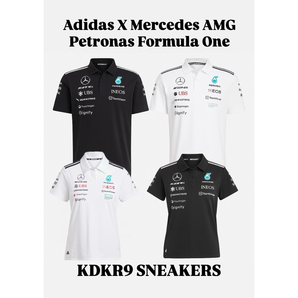 [ พร้อมส่ง ของแท้ 100% ] เสื้อโปโลทีม Adidas Mercedes AMG Petronas Formula One