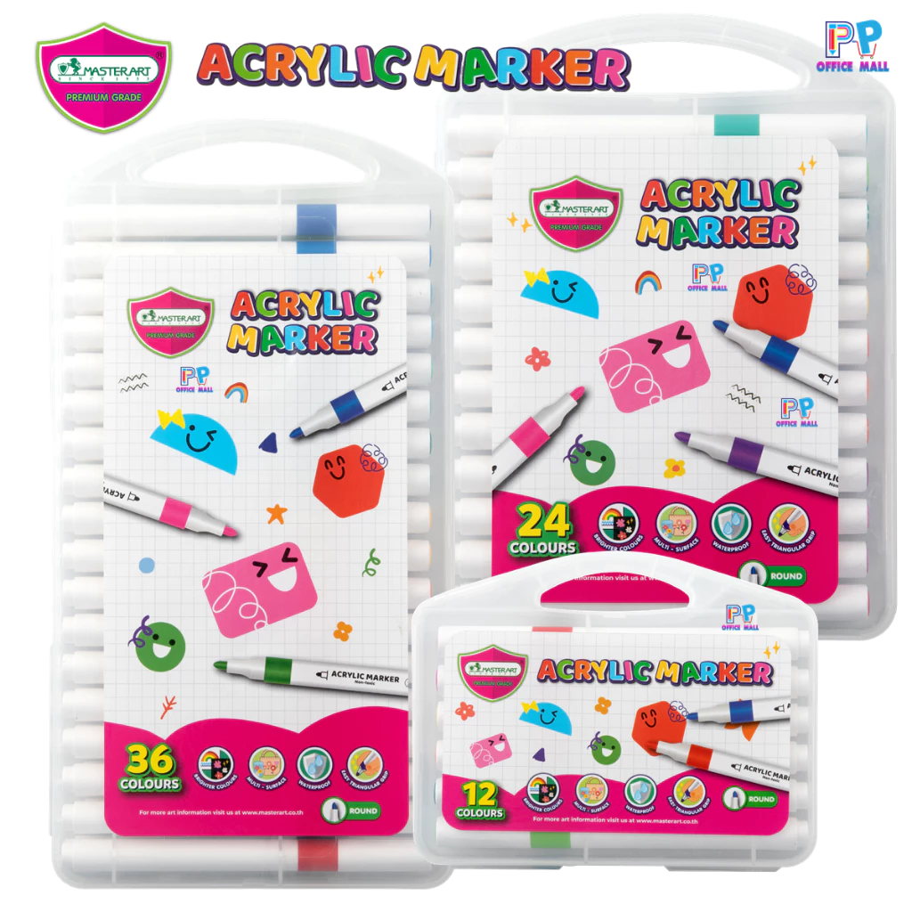 Master Art ปากกาสี อะคริลิคมาร์กเกอร์ Acrylic marker 12 สี / 24 สี / 36 สี จำนวน 1 กล่อง