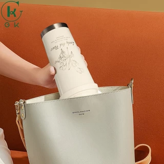 แก้วเก็บความเย็น SUS316 เคลือบเซรามิก 500ml ระบบสูญญากาศ coffee cup พร้อมฝาปิด2แบบ สำหรับของขวัญ