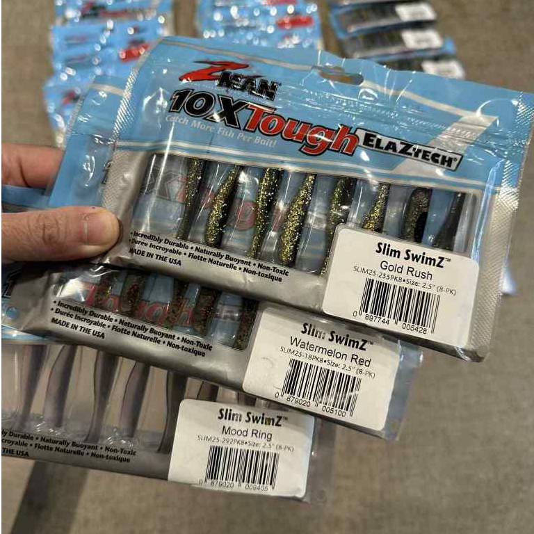 ปลายาง Z-Man Slim SwimZ และ MinnowZ สีหายาก ดำทอง แตงโม มูดริง!! MinnowZ ม่วงเข้ม ส่งฟรีใช้โค้ดลดได้