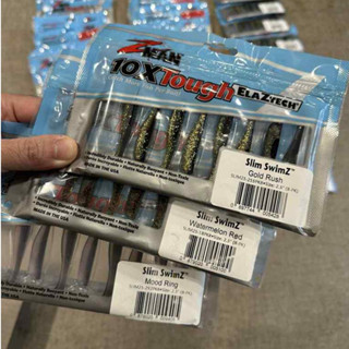 ปลายาง Z-Man Slim SwimZ และ MinnowZ สีหายาก ดำทอง แตงโม มูดร…