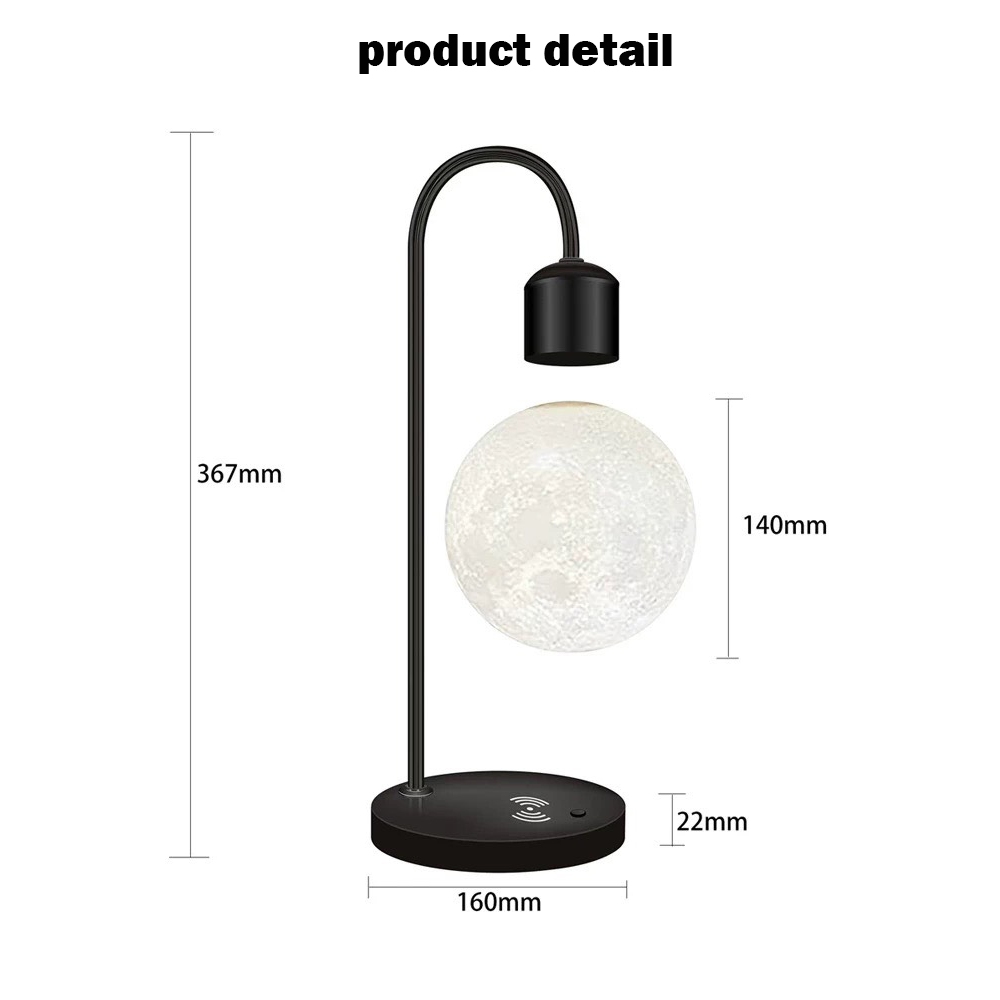 โคมไฟดวงจันทร์ลอยได้ LED ที่ชาร์จmagsafeรองรับการชาร์จ magsafe เพิ่มเสน่ห์โต๊ะทำงาน/ห้องนอน  ✨ ราคา ถูกที่สุด ดีลบีเคเค แกลเลอรีภาพที่ 2