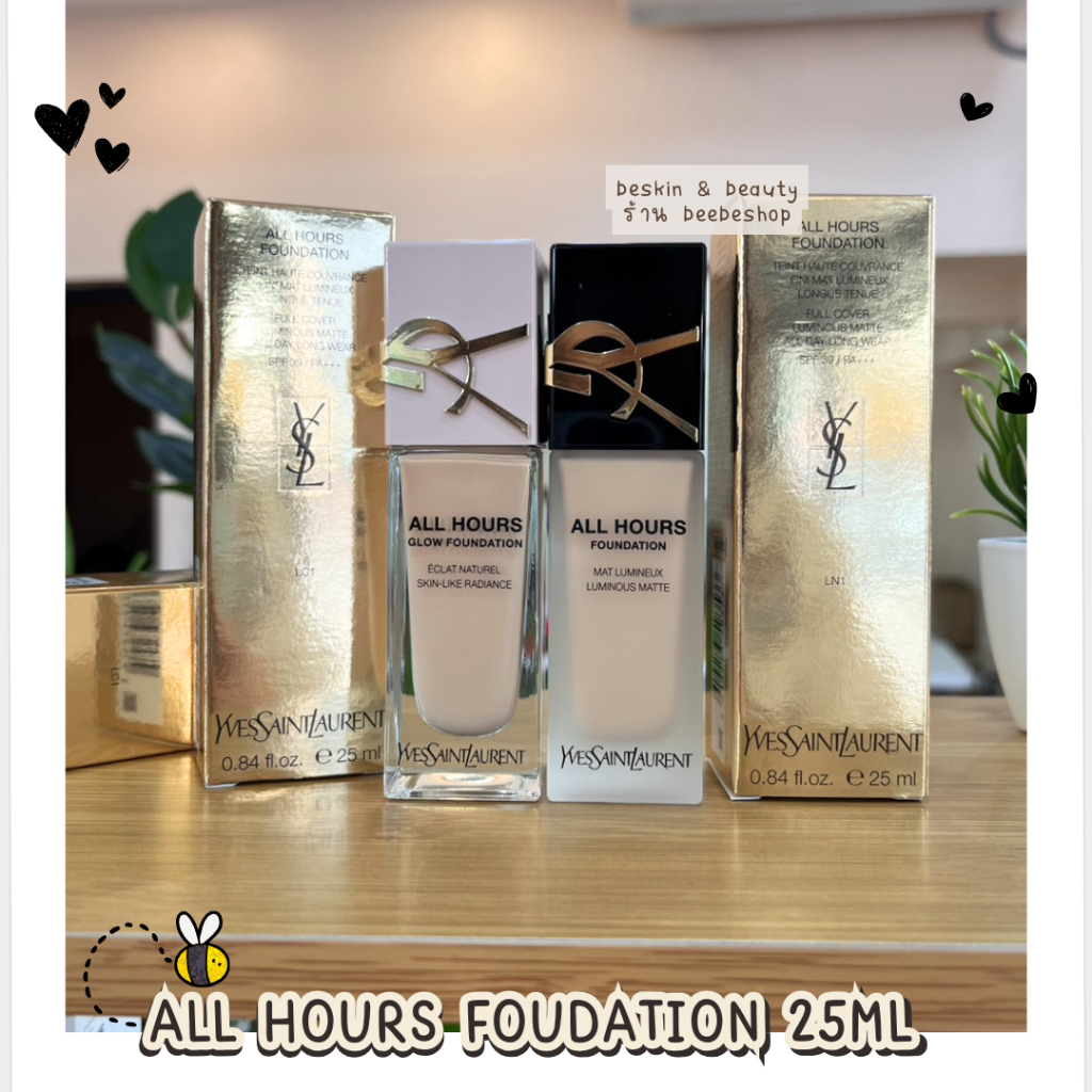 ป้ายไทย YSL รองพื้น All Hours GLOW - MATTE Foundation 25ml