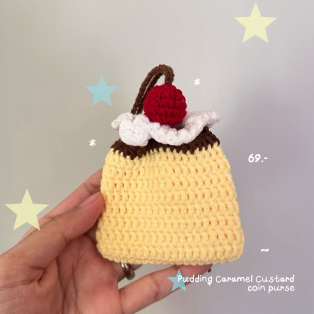 กระเป๋าใส่เหรียญ Pudding Custard  Coin purse ใส่AirPod