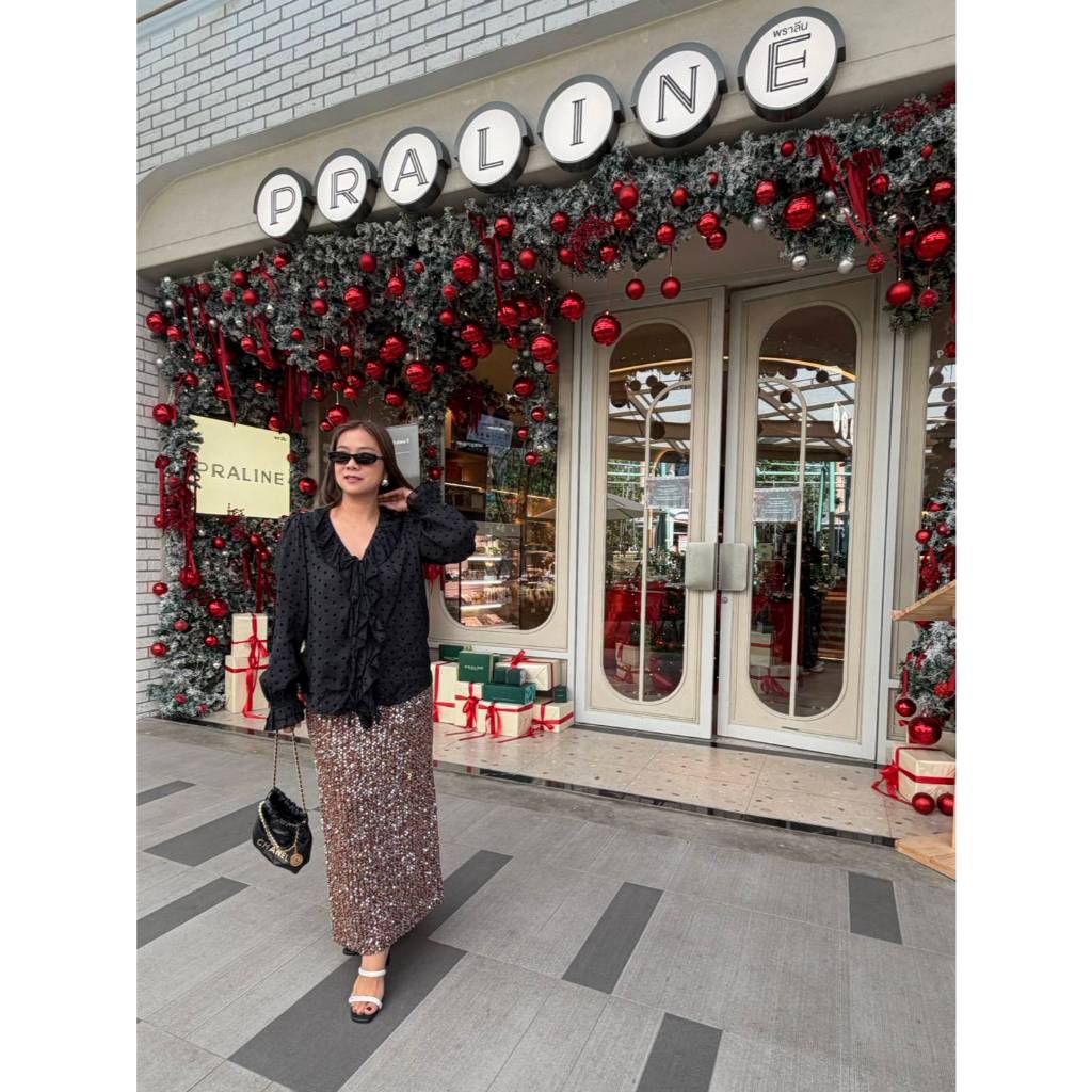 กระโปรงเลื่อมงานแน่นมาก แบบวิบวับเต็มผืนCrush sequin skirt - รูปที่ 2