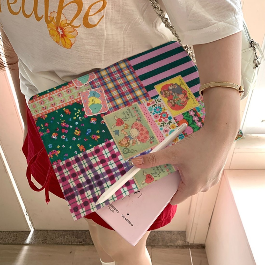 ส่งในพื้นที่ เคสไอแพด Pro12.9 Air8 เคส iPad ภาพตัดปะผ้า Gen8 Air4/6 Case iPad มีที่เก็บปากกา Gen11