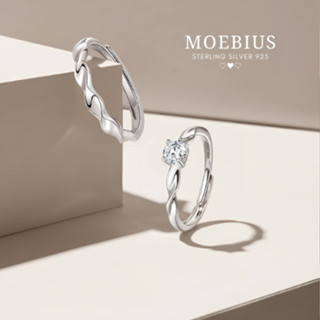 MEET💕แหวนเงิน Moebius แหวนปรับขนาด แหวนเงินสวยๆ แหวนมงคล แหว…