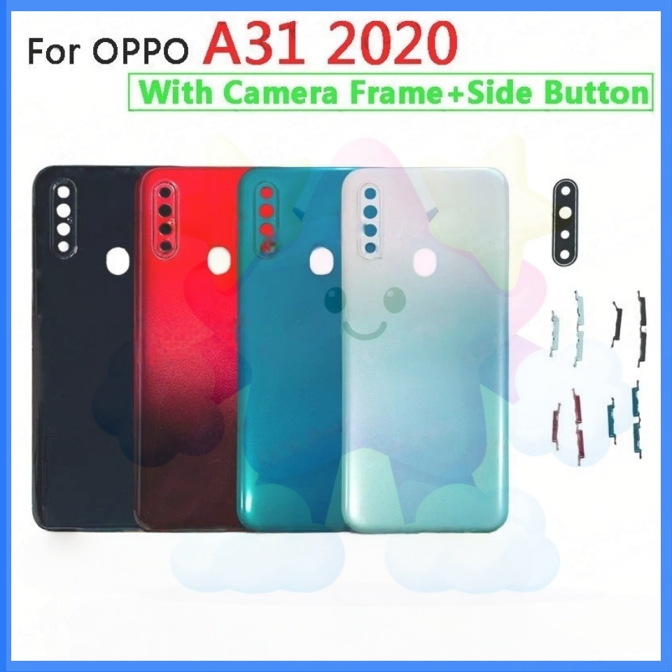 สินค้าที่เหมาะสำหรับOPPO A31 2020 หลังแบตเตอรี่ เครื่องหลัง ปิดเครื่องหลัง สินค้าเสริมสำหรับการซ่อม + กระจก + ปุ่มเสียง