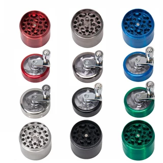 Grinder 4ชั้น ที่บดสมุนไพร สูง40mm เส้นผ่าศูนย์กลาง 40mm วัสดุโลหะ สีพื้น สีดำ จัดส่งจากประเทศไทย
