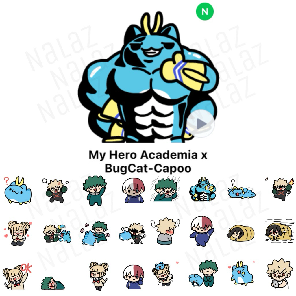 สติกเกอร์ไลน์ My Hero Academia มายฮีโร่ อคาเดเมีย ใช้ได้ถาวร ไม่มีวันหมดอายุ