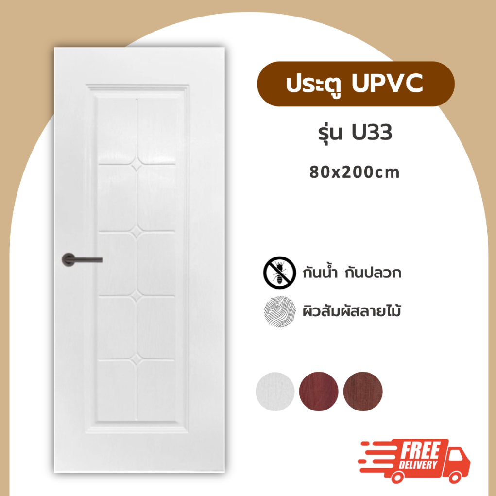 ประตู UPVC รุ่น U33 ขนาด 80x200