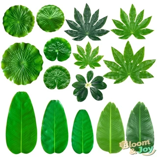 ใบบัวเทียม มีหลายขนาด เหมาะสำหรับใช้เป็นรองจานและภาชนะใส่อาหารในร้านอาหาร คาเฟ่ และตกแต่งมุมถ่ายรูป
