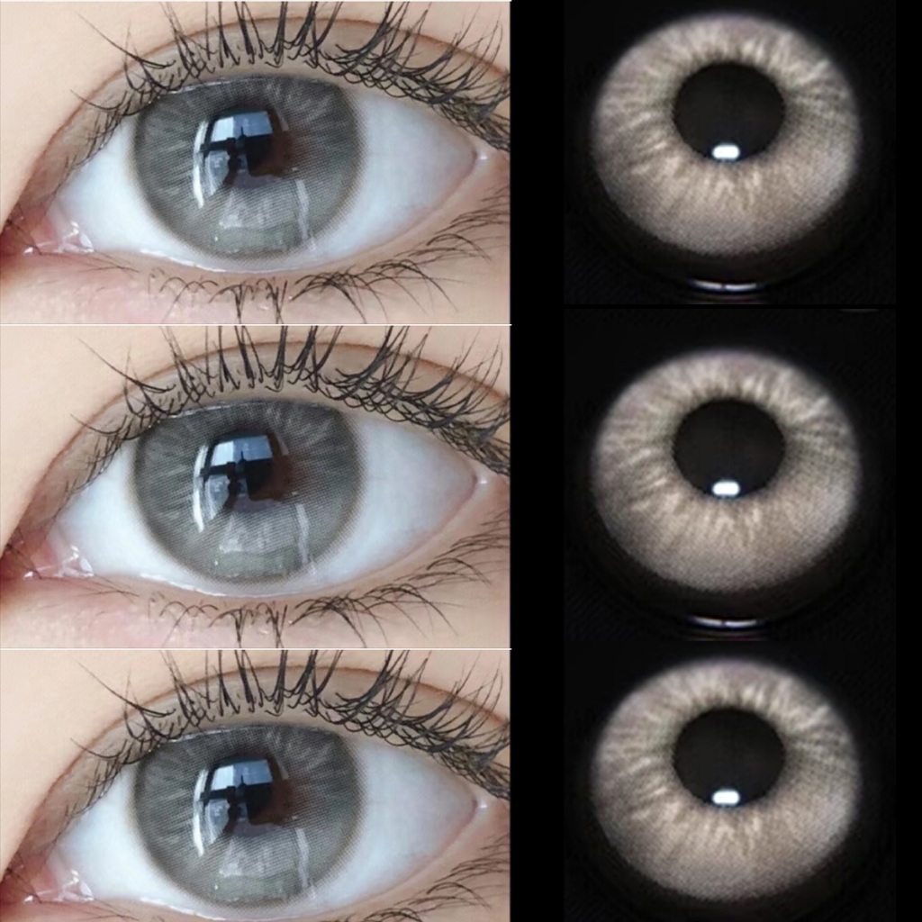 【 Buy2คู่แถม ยาหยอดตา+ตลับ❗】Midroo[COD] เลนส์สายฝอ เลนส์บิ๊กอายน่ารัก Apex Grey/Green-14.2 รายเดือน