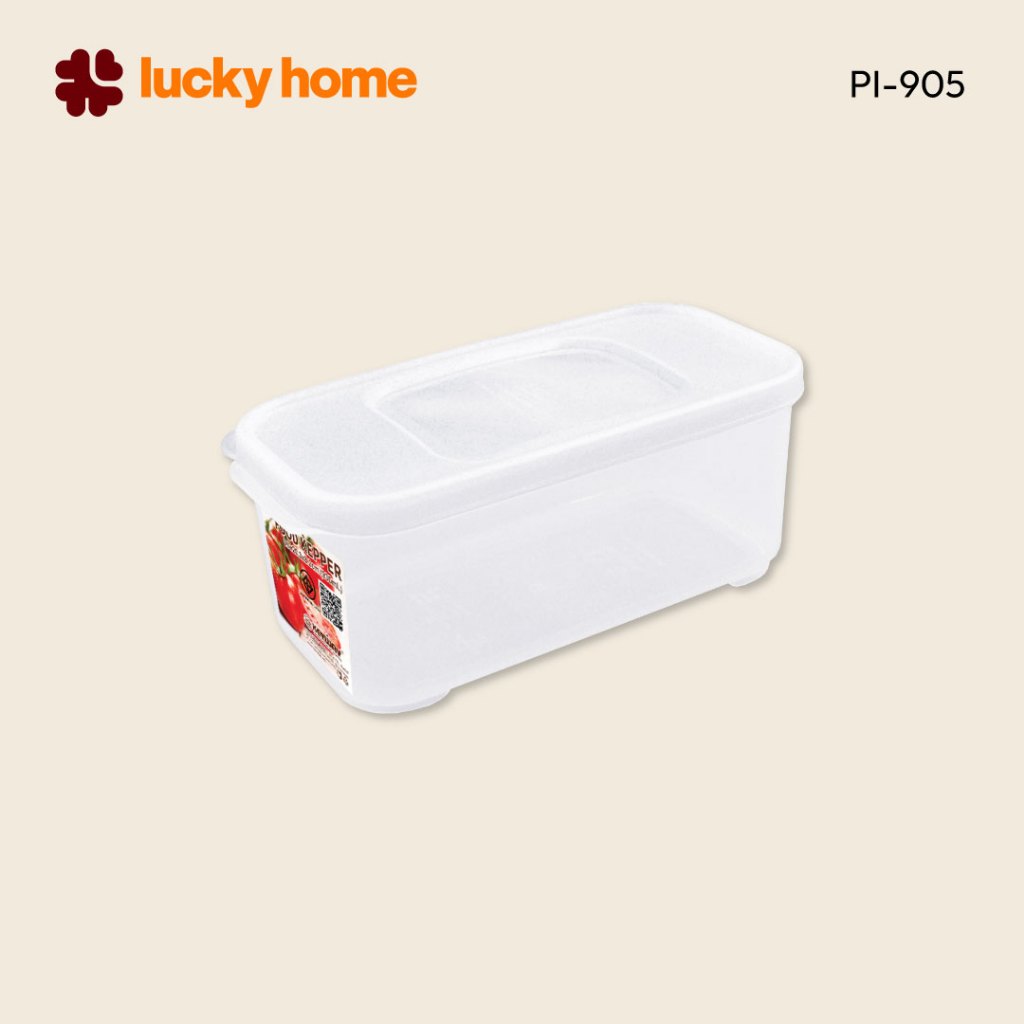 LUCKY HOME กล่องถนอมอาหารพลาสติกใส PI-905 ความจุ (930 ml) ขนาด (กว้างxยาวxสูง) 9.2 x 20.3 x 8.2 cm