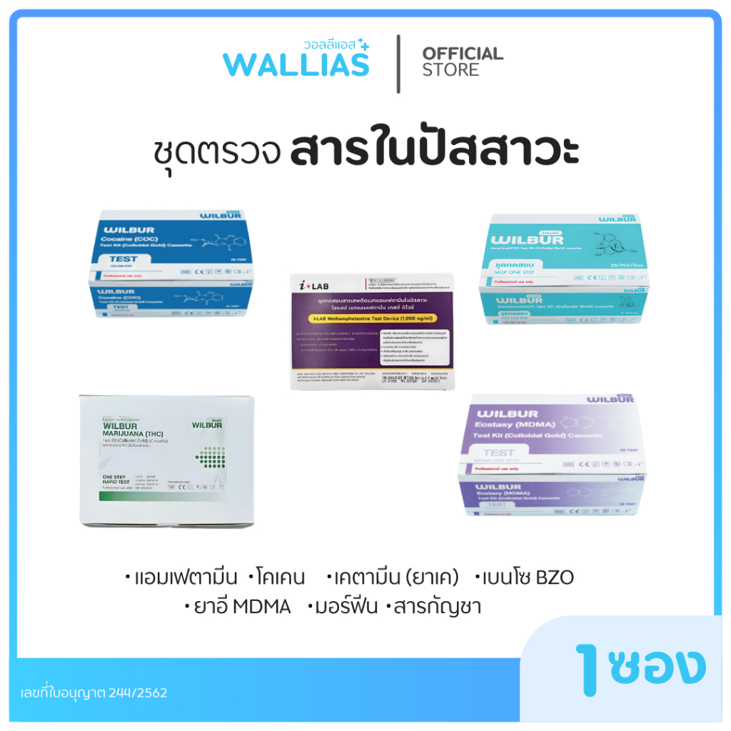 ชุดทดสอบสารในปัสสาวะ ทดสอบสารllอมlฟตามีu wilbur แบบแผงทดสอบ สะดวกใช้งานง่าย 1 เทส 1ชุด รวมมิตรชุดตรวจ 【สินค้าพร้อมส่ง】