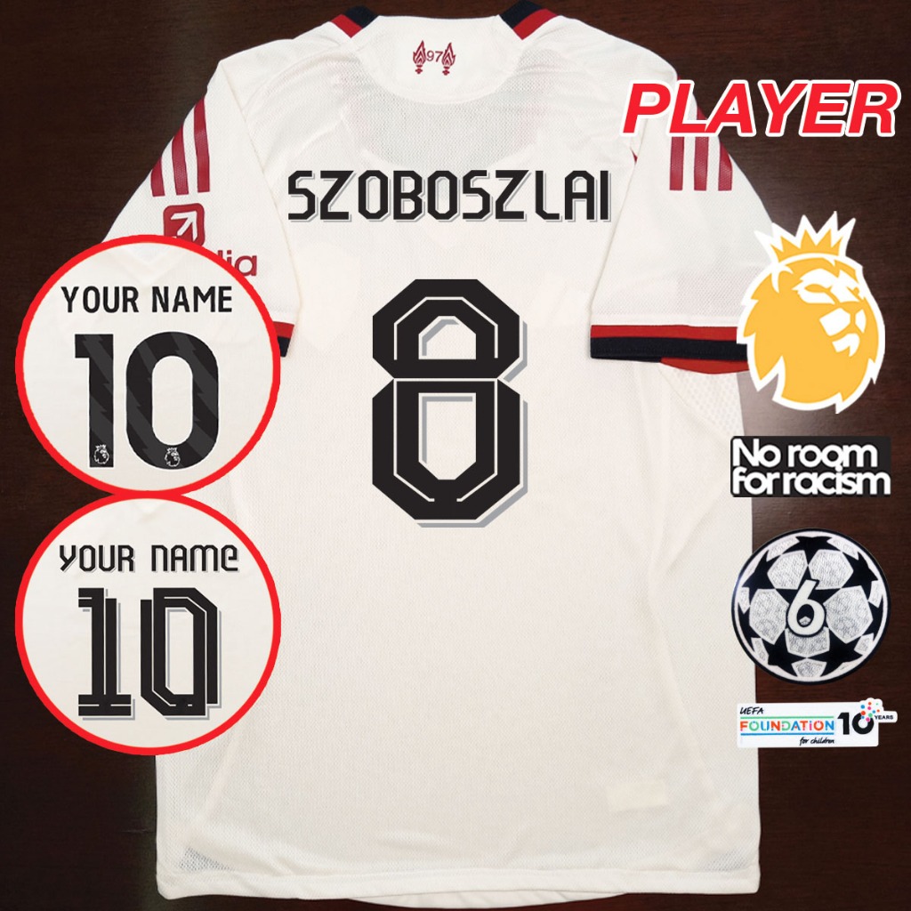 ເສື້ອບານລະດັບເພລເລີ (Player Grade) ທີມລິlวos์wูa ຢ້ຽມຢາມ 25/26 ມີອາມ Premier/UEFA ພร้อมຊື່/ເລກ (ໄຊສ໌ອາຊີ S-2XL) PY0074