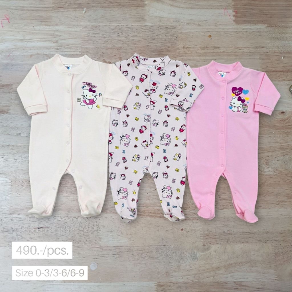 [สินค้าพร้อมส่ง]เซตคลุมเท้า ผ้าคอทตอลเด็กแรกเกิด-9เดือนใส่ได้