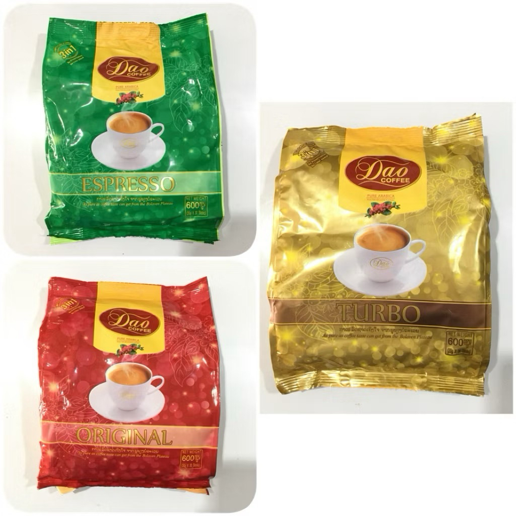 กาแฟดาว 3in1DAO COFFEE(ทอง25ซอง,แดง,เขียว)30ซอง