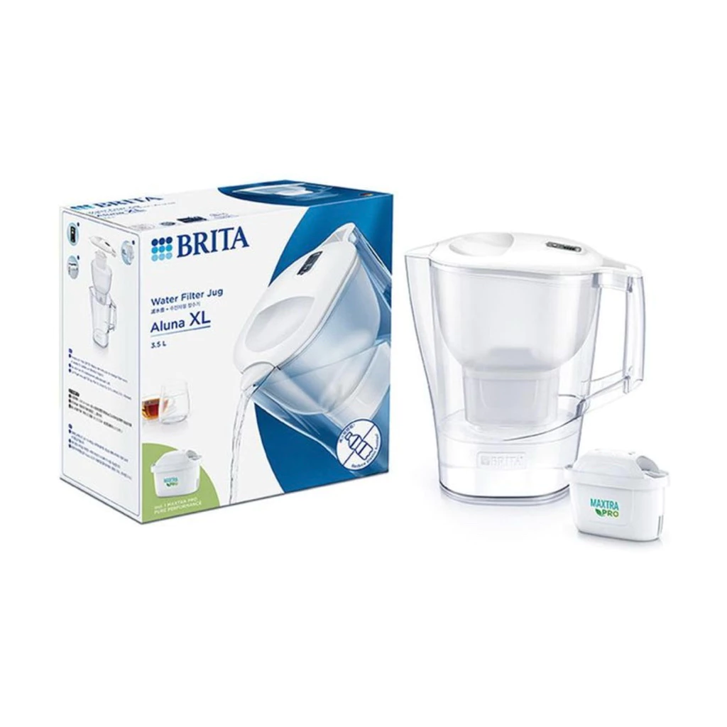 ⁠[ของแท้ 100%] BRITA เหยือกกรองน้ำ รุ่น Aluna XL ขนาด 3.5 ลิตร (แถมฟรีไส้กรอง MAXTRA PRO 1 ชิ้น) เครื่องกรองน้ำพกพา