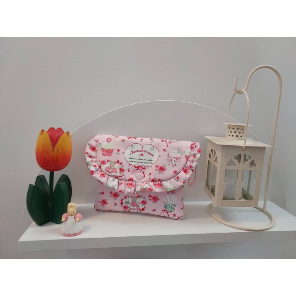 กระเป๋าใส่บัตร ใส่เหรียญ Marron Cream บุใยนุ่มๆ