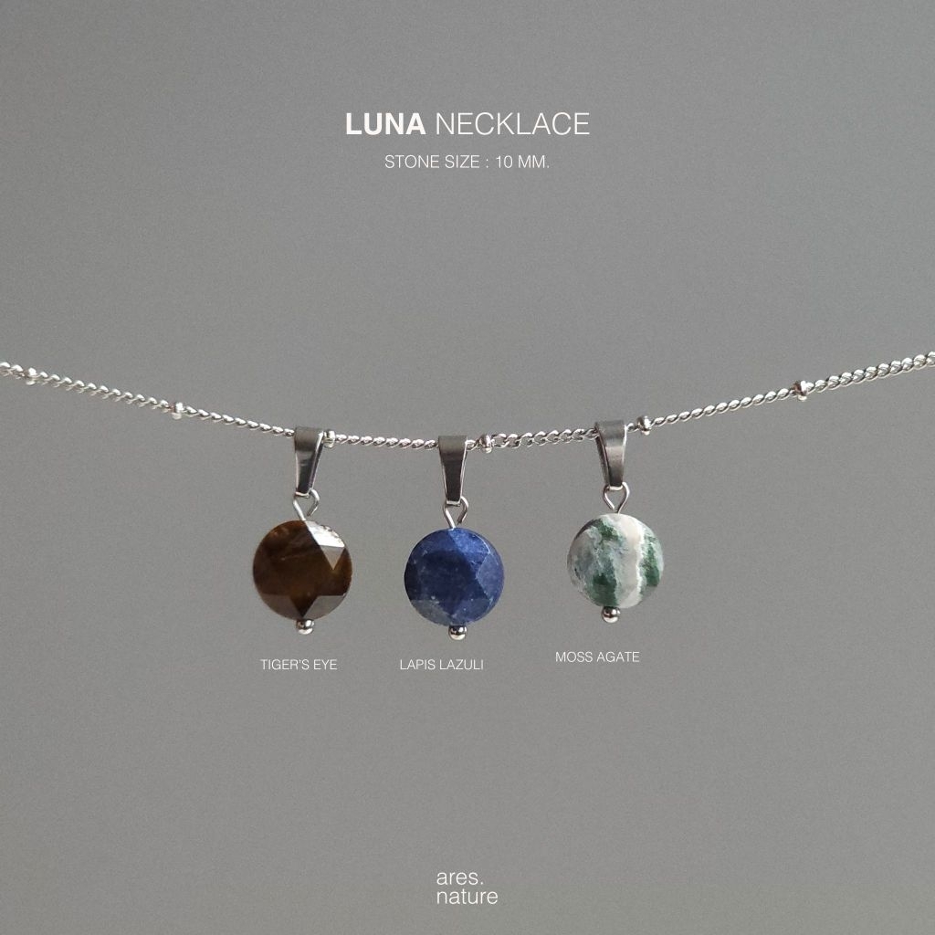 ares.nature - สร้อยคอ หินแท้ รุ่น LUNA สร้อยคอหิน สไตล์มินิมอล