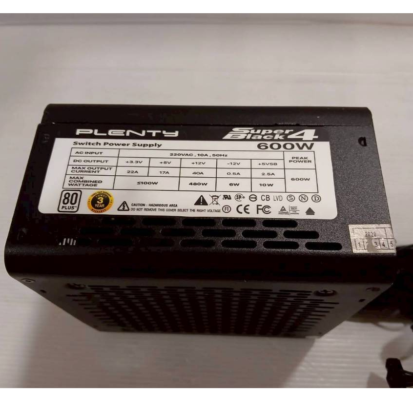 Plenty Super Black 4 V.2 600W 80+ Power Supply พาวเวอร์ซัพพลาย