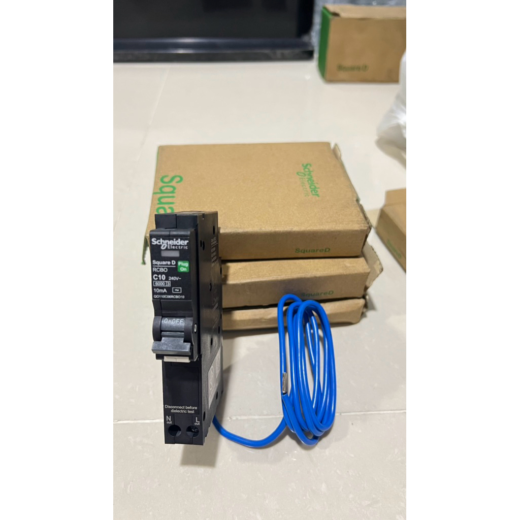 Schneider เบรคเกอร์กันดูด RCBO 1P 10A (แท้เก่าเก็บ)