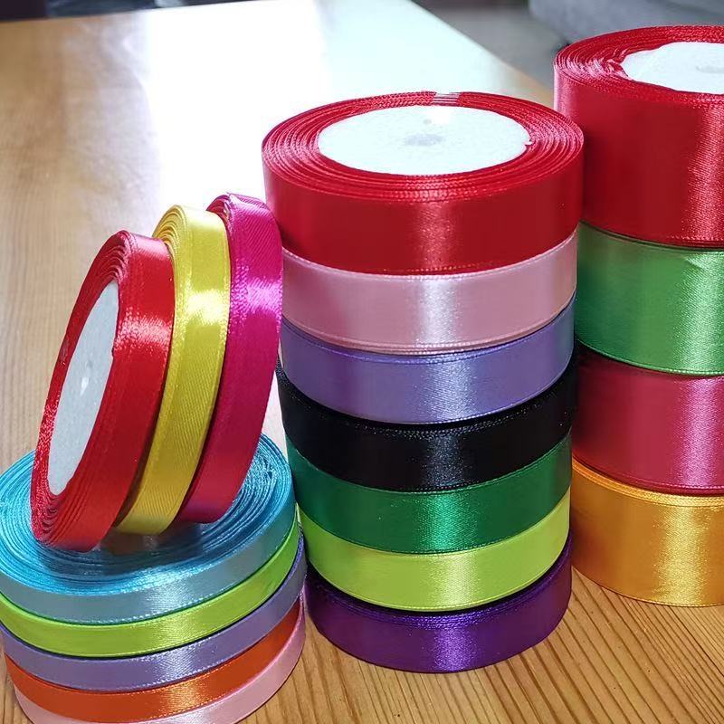 ริบบิ้นผ้าซาติน หน้ากว้าง 2.5 ยาว 25 หลา /ม้วน ริบบิ้นตกแต่ง DIY