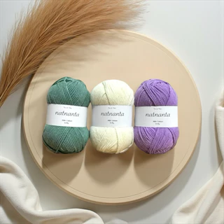 🌈พร้อมส่ง 🪴 natnanta 🌻ไหมพรมน่ารักๆ🌻 cotton 4 ply (50 g)