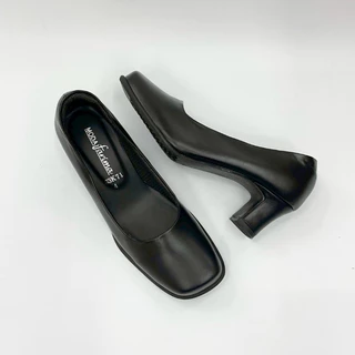 รุ่น 63K71 รองเท้าคัทชูนักศึกษา หัวตัด หน้ากว้างพิเศษ สูง 2 นิ้ว เบอร์ 4 -11 เหมาะกับคนหน้าเท้าอูม