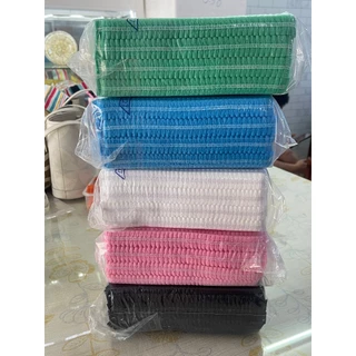 หมวกตัวหนอน หมวกคลุมผม Bouffant Cap ใส่สบาย ระบายดี หนา14g ยาว21เซน 50ชิ้น 100ชิ้น สีเขียว ฟ้า ขาว ชมพู ดำ