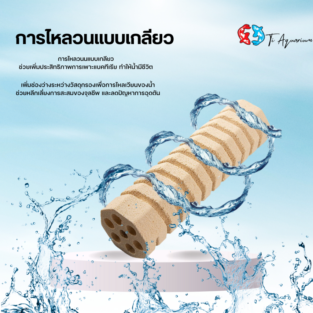 MBio 3DS Universe Pillar – วัสดุกรองเสริมชีวภาพแบบแท่ง วัสดุกรองรูปทรงแปดเหลี่ยม แบบเกลียว (รากบัว) ยกลัง