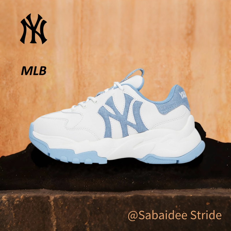 ของแท้ 100% MLB Big Ball Chunky Mesh Low Sneakers Blue 3ASHD045N-50BLS