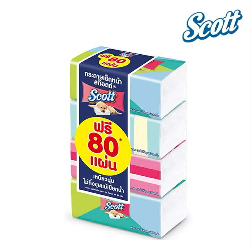 [พร้อมส่ง] สก๊อตต์ซอฟท์บ็อก กระดาษเช็ดหน้า 160+20 แผ่น SCOTT FACIAL TISSUE SOFT BOX
