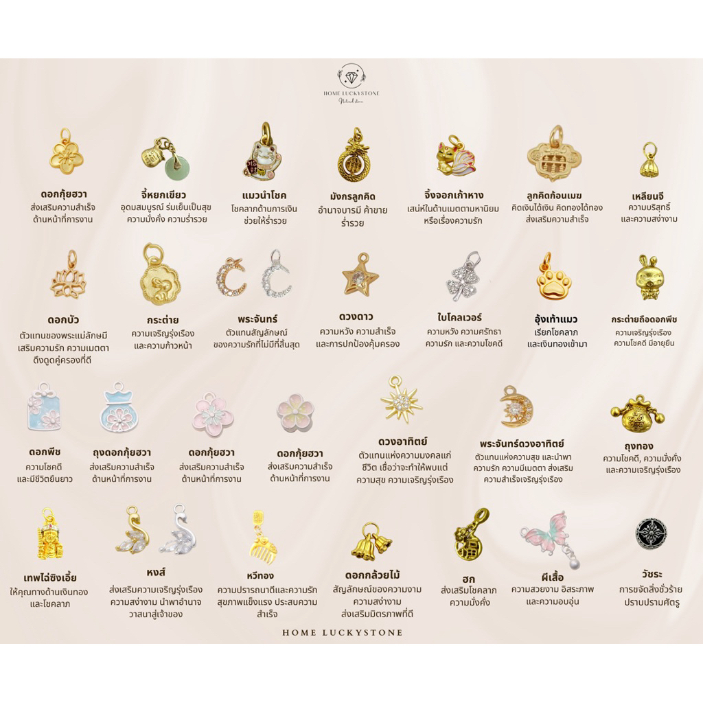 Lucky Charm จี้มงคลตกแต่งกำไลหิน