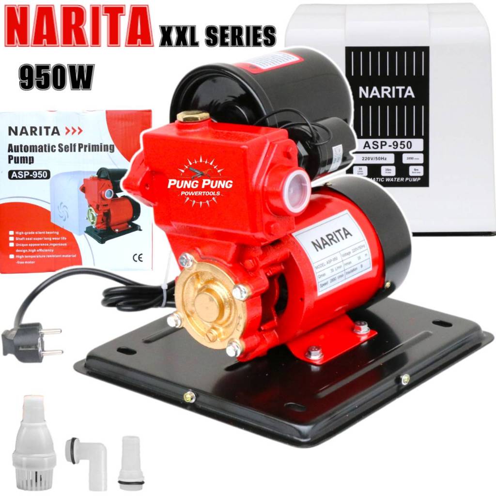 NARITA ปั๊มน้ำอัจฉริยะ ปั๊มน้ำออโต้ 2HP 1500W ปั๊มน้ำแรงขึ้น ประหยัดขึ้น เสียงเงียบ รุ่นใหม่มีฝาครอบ ปั๊มเปลือย