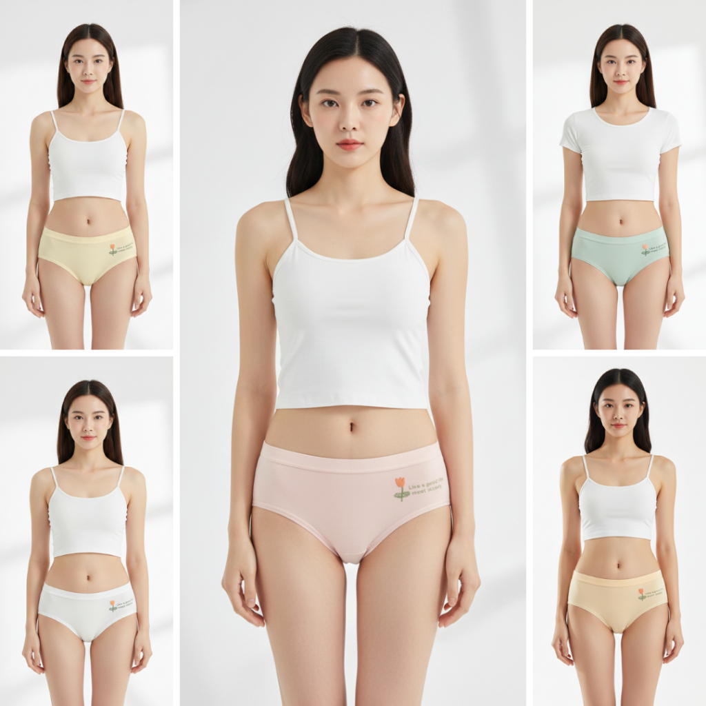 💥TOPLIST💥(N1080) กางเกงในผู้หญิง Cotton Soft พิมพ์ลายดอกไม้ เนื้อนุ่ม ระบายอากาศดี ใส่สบาย - รูปที่ 2