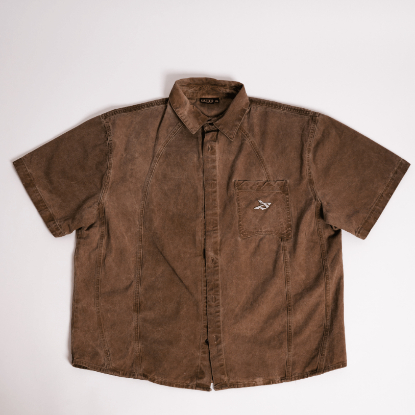 CBE BROWN DENIM SHIRT 01 / เสื้อเชิ้ตคอปยีนส์แขนสั้น