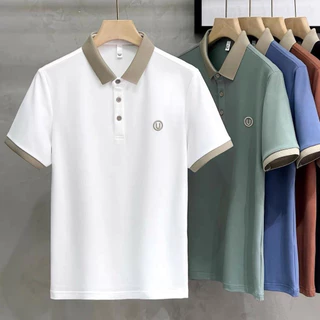 เสื้อโปโลชาย แขนสั้น คอปกตัดสี สไตล์เกาหลี ผ้าคอตตอนคุณภาพดี เสื้อผู้ชายแฟชั่น ใส่สบาย ฤดูร้อน 6 สี【COD】