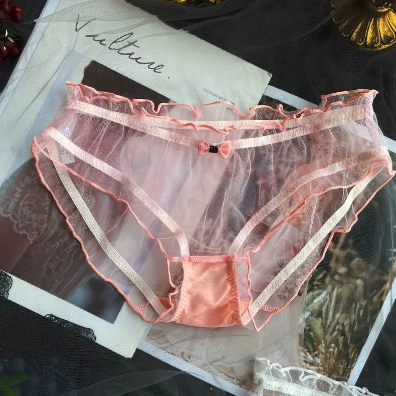 Peony & Lace กางเกงในผู้หญิง สไตล์ญี่ปุ่น เอวต่ำ ยืดหยุ่น ตาข่าย ซิมเปิล บางเบา ระบายอากาศดี ถุงสามเหลี่ยม เซ็กซี่ #Y19 - รูปที่ 6