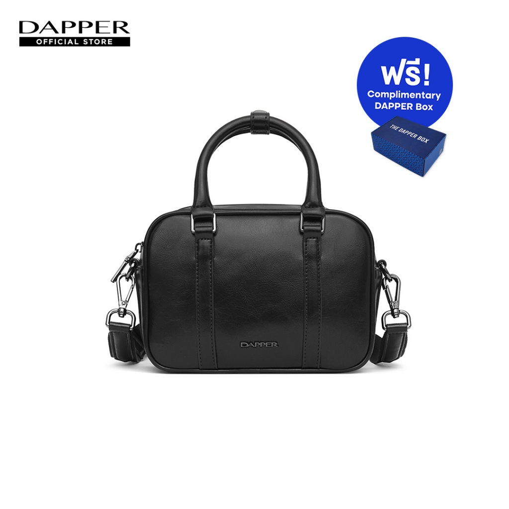 DAPPER กระเป๋าสะพายข้าง Mini Duffle Bag สีดำ (BM5/BK/1290PN) + DAPPER Box